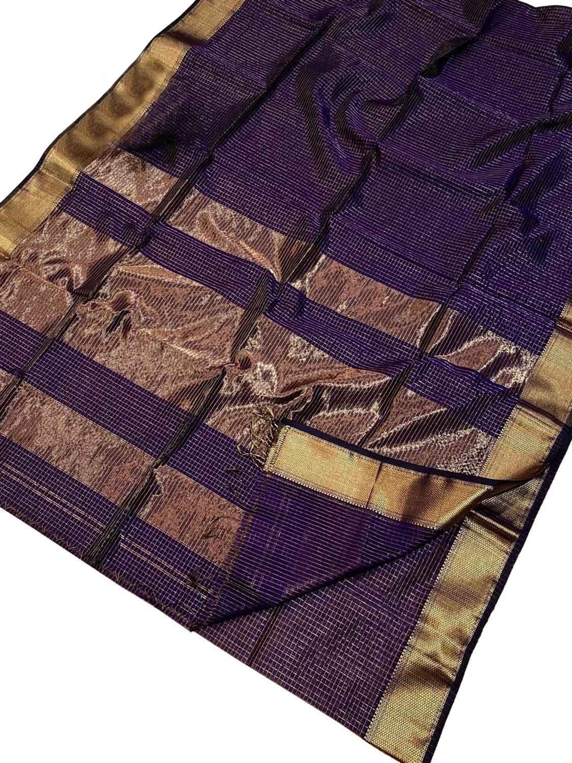 Blue Maheshwari Cotton Silk Saree — Woven Border, Everyday Elegance