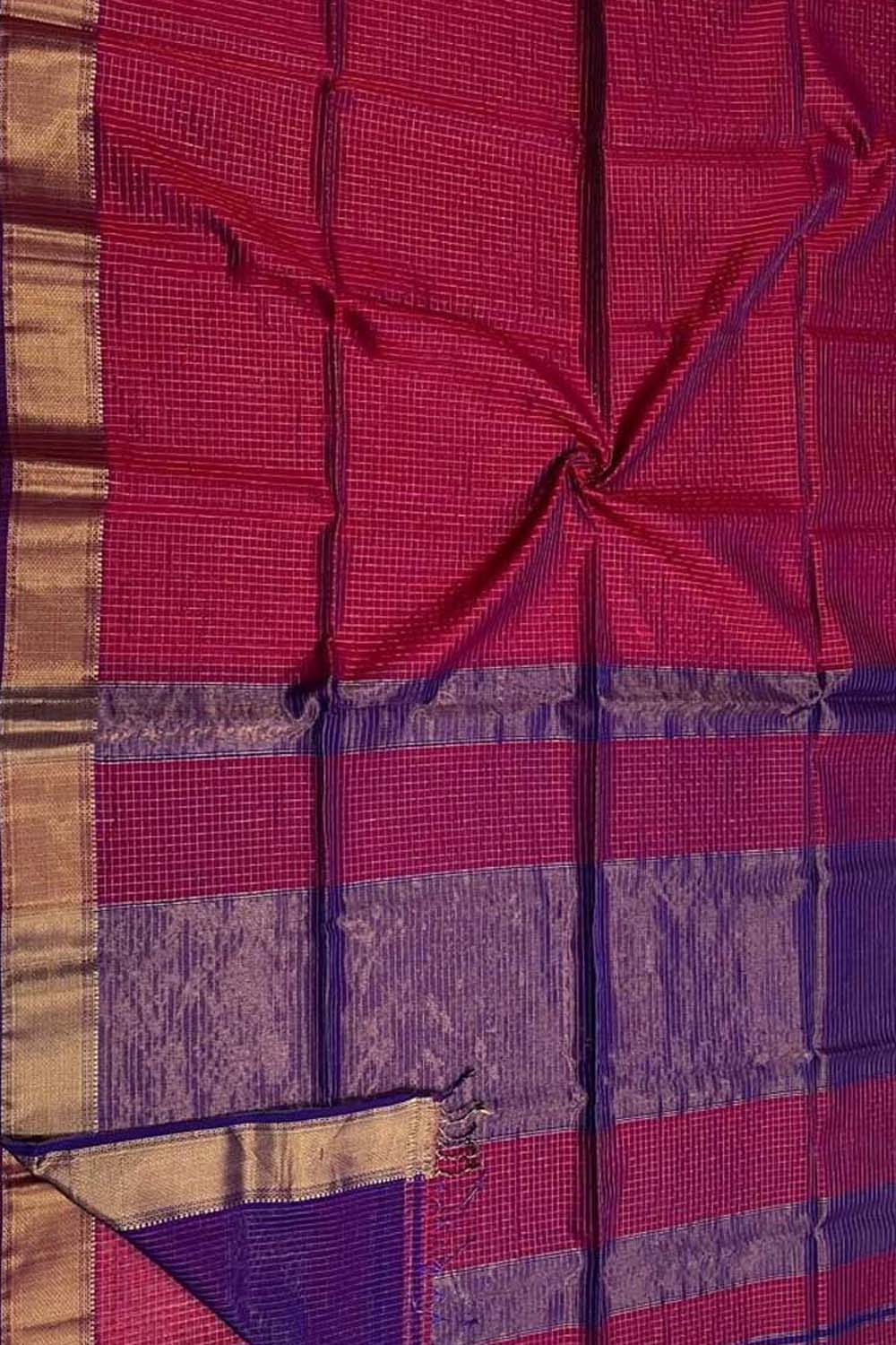 Pink Maheshwari Cotton Silk Saree — Silk Lustre, Festive Drape