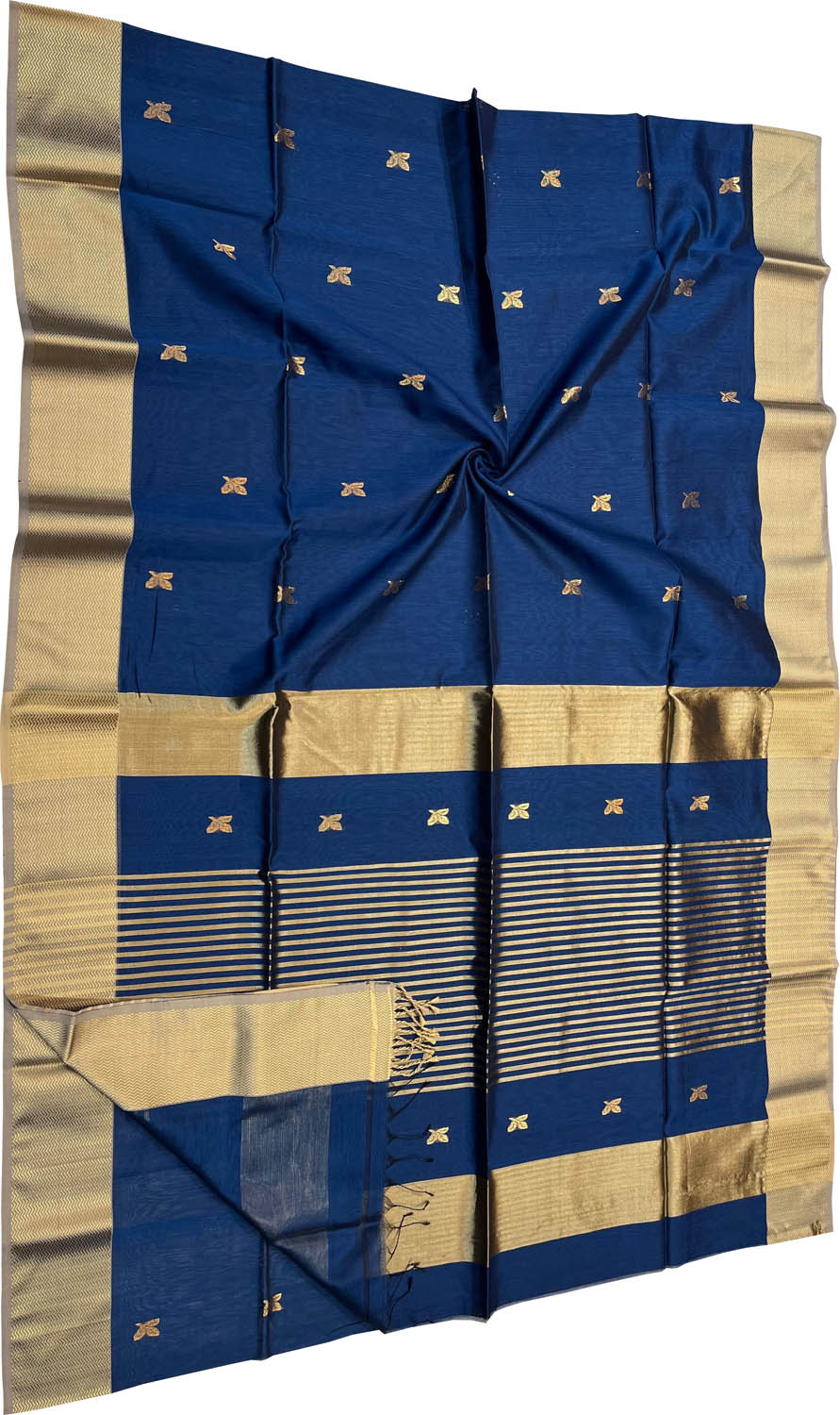 Elegant Blue Maheshwari Silk Saree - Luxurion World