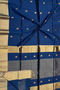 Elegant Blue Maheshwari Silk Saree - Luxurion World
