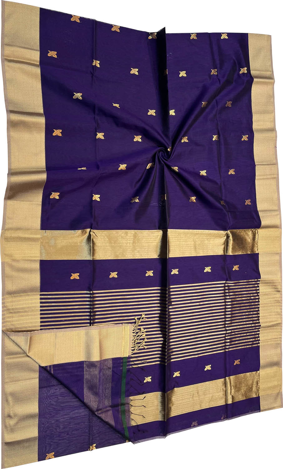 Elegant Purple Maheshwari Silk Saree - Luxurion World