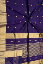 Elegant Purple Maheshwari Silk Saree - Luxurion World