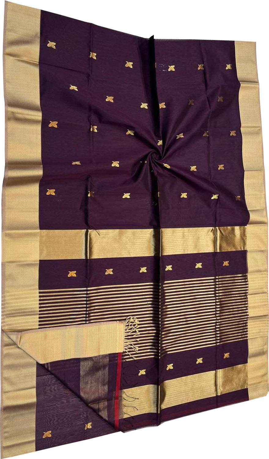 Elegant Purple Maheshwari Silk Saree - Luxurion World