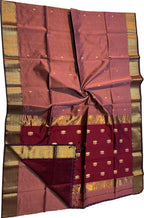 Stunning Pink Maheshwari Cotton Silk Saree - Luxurion World