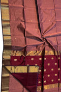 Stunning Pink Maheshwari Cotton Silk Saree - Luxurion World