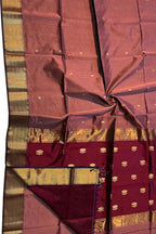 Stunning Pink Maheshwari Cotton Silk Saree - Luxurion World