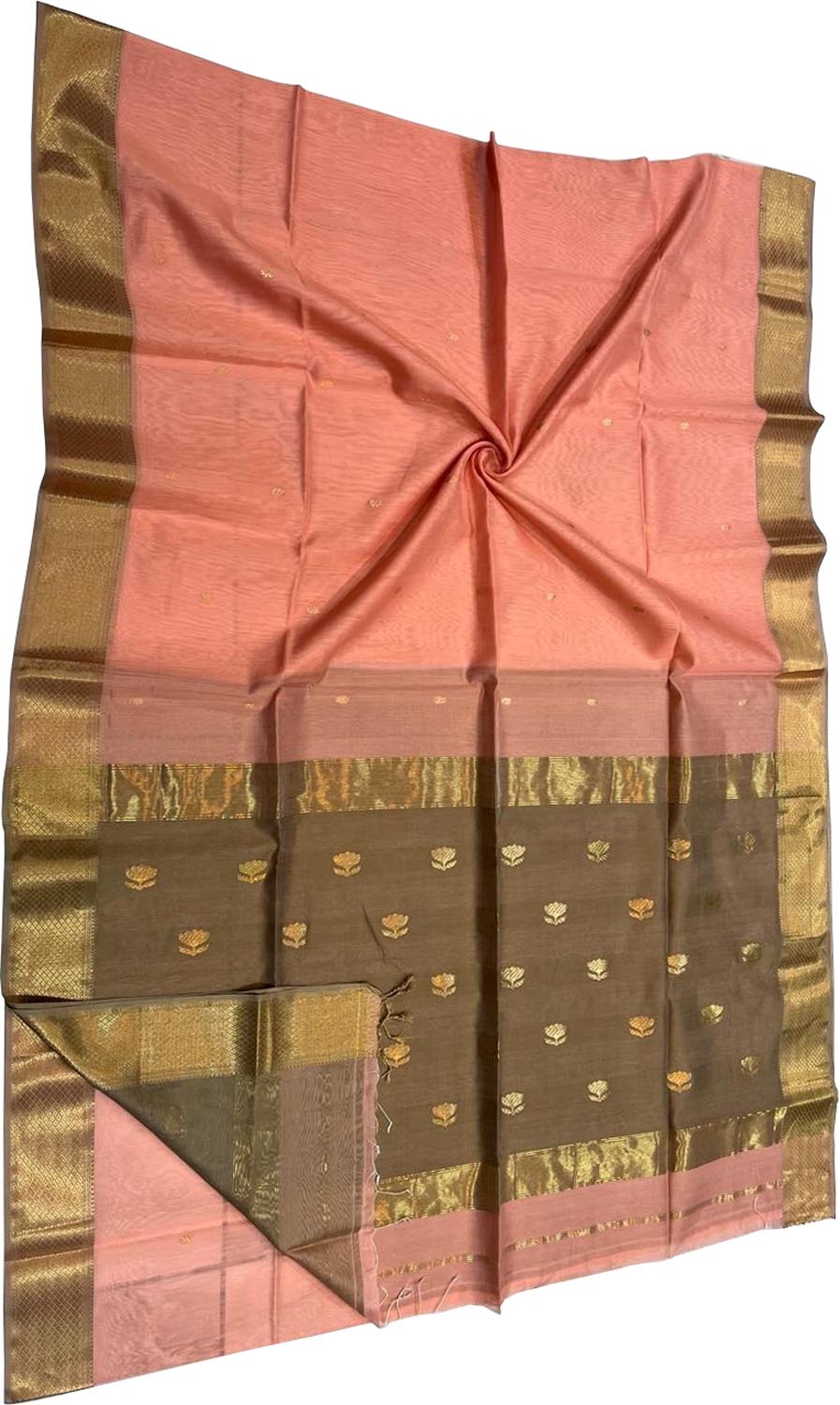 Stunning Pink Maheshwari Cotton Silk Saree - Luxurion World
