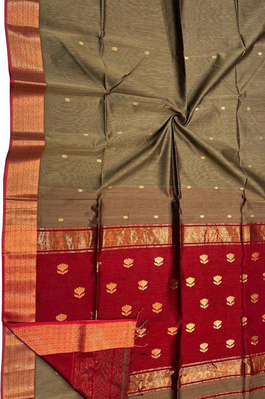 Pastel Maheshwari Cotton Silk Saree - Handloom Elegance