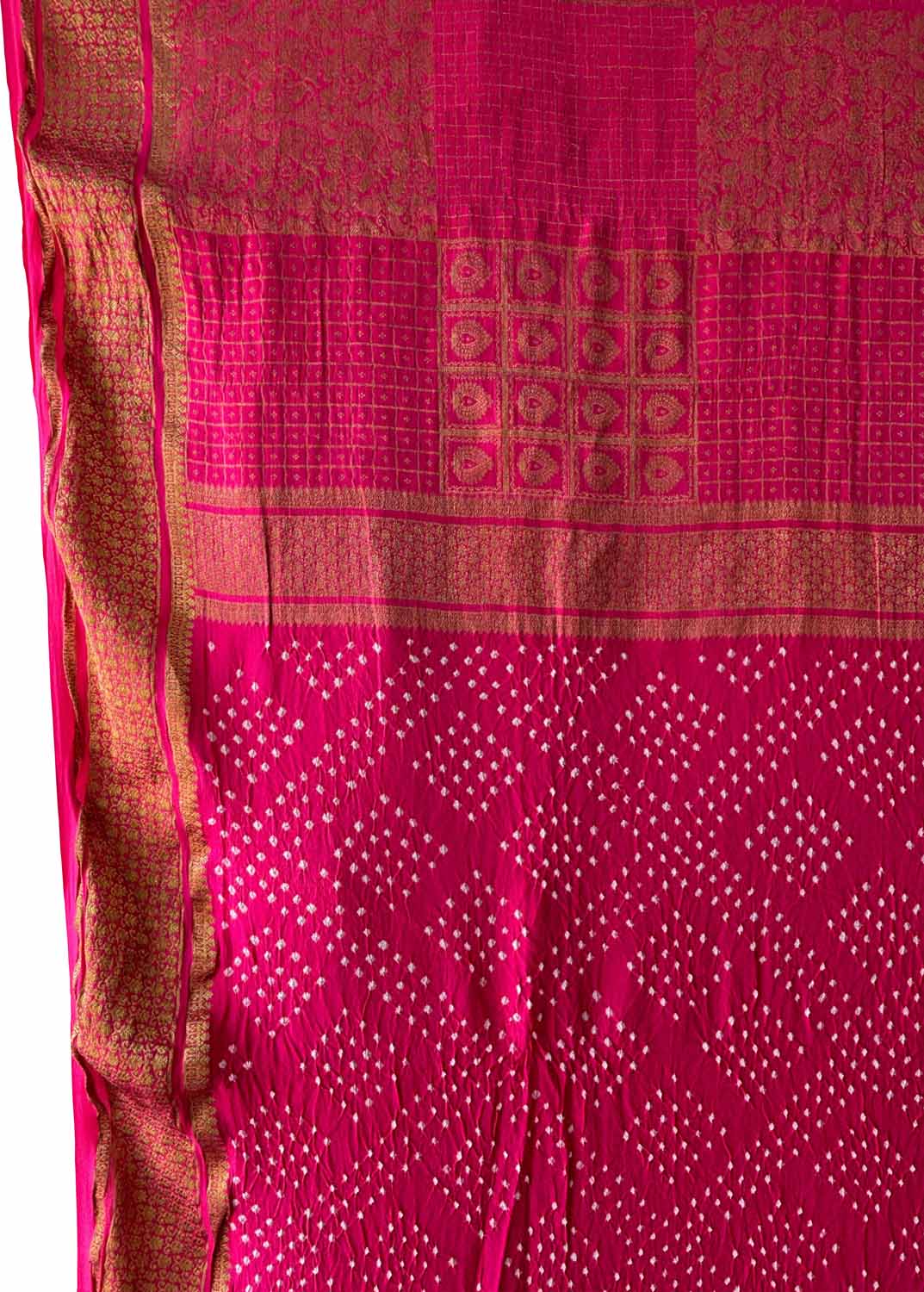 Exquisite Pink Exclusive Pure Mysore Silk Crepe Saree With Hand Bandhej Pallu And Blouse - Luxurion World