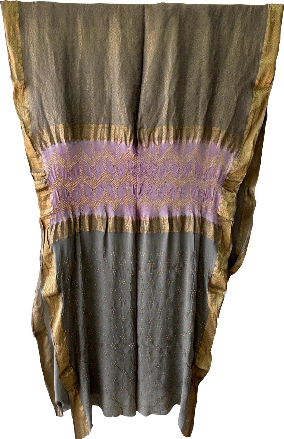 Multicolor Exclusive Pure Mysore Silk Crepe Saree With Hand Bandhej Pallu And Blouse - Luxurion World