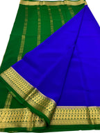 Elegant Blue Mysore Crepe Silk Saree - Luxurion World