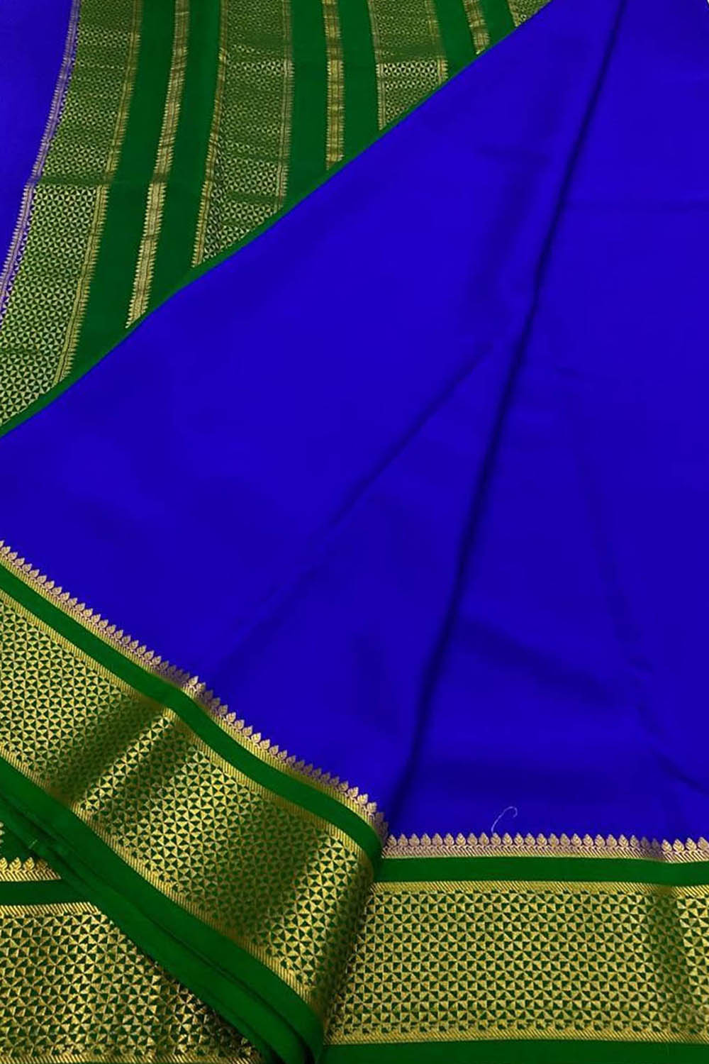 Elegant Blue Mysore Crepe Silk Saree - Luxurion World