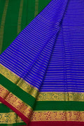 Exquisite Blue & Green Mysore Silk Saree - Luxurion World