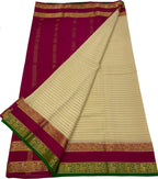 Pastel Pink Mysore Handloom Crepe Silk Saree - Luxurion World