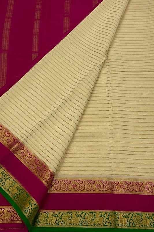 Pastel Pink Mysore Handloom Crepe Silk Saree