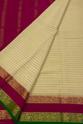Pastel Pink Mysore Handloom Crepe Silk Saree - Luxurion World
