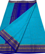 Elegant Blue Mysore Crepe Silk Saree - Luxurion World