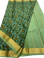 Stunning Green Crepe Saree with Digital Print - Luxurion World
