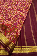 Stunning Pink & Maroon Crepe Saree with Digital Print - Luxurion World