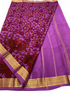 Elegant Purple Crepe Saree with Digital Print - Luxurion World