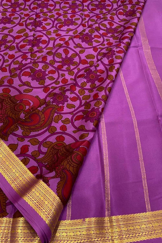 Elegant Purple Crepe Saree with Digital Print - Luxurion World