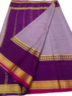 Exquisite Purple Handloom Mysore Crepe Silk Saree - Luxurion World