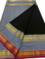 Elegant Black Mysore Crepe Silk Saree - Luxurion World