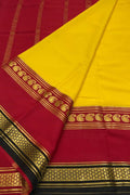 Yellow Handloom Mysore Pure Crepe Silk Saree - Luxurion World