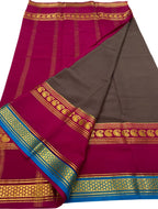 Brown Handloom Mysore Pure Crepe Silk Saree - Elegant Style - Luxurion World