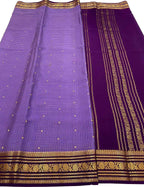 Stunning Purple Handloom Silk Checks Saree - Luxurion World