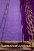 Stunning Purple Handloom Silk Checks Saree - Luxurion World
