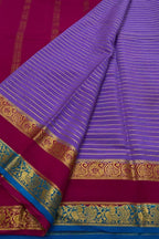 Exquisite Purple Silk Saree - Handloom Beauty - Luxurion World