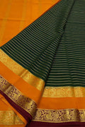 Green Handloom Mysore Pure Crepe Silk Saree - Luxurion World