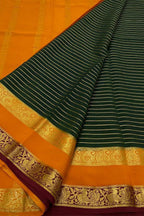 Green Handloom Mysore Pure Crepe Silk Saree - Luxurion World