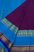 Exquisite Purple Handloom Mysore Crepe Silk Saree - Luxurion World