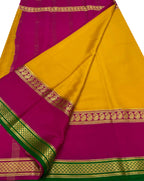 Yellow Mysore Crepe Silk Saree - Elegant & Timeless - Luxurion World