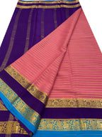 Beautiful Pink Handloom Mysore Crepe Silk Saree - Luxurion World