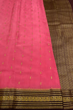 Elegant Pink Handloom Mysore Crepe Silk Saree - Luxurion World