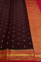 Elegant Brown Handloom Mysore Crepe Silk Saree - Luxurion World