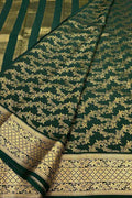 Exquisite Green Pure Mysore Silk Handloom Heavy Work Saree - Luxurion World