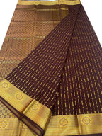 Elegant Brown Handloom Mysore Crepe Silk Saree - Luxurion World
