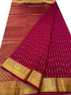 Beautiful Pink Handloom Mysore Crepe Silk Saree - Luxurion World