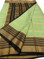 Green Handloom Mysore Pure Crepe Silk Saree - Luxurion World
