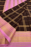 Elegant Maroon Handloom Mysore Pure Crepe Silk Saree - Luxurion World
