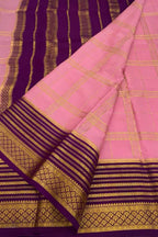 Handloom Mysore Pure Crepe Silk Saree in Pink - Luxurion World