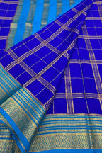 Elegant Blue Handloom Pure Crepe Silk Saree - Luxurion World