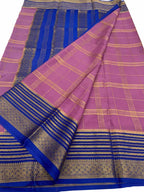 Beautiful Pink Handloom Mysore Pure Crepe Silk Saree - Luxurion World