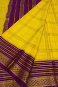 Yellow Handloom Mysore Pure Crepe Silk Saree - Luxurion World