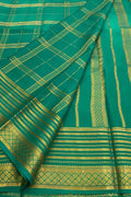 Blue Handloom Mysore Pure Crepe Silk Saree - Luxurion World
