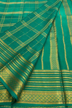 Blue Handloom Mysore Pure Crepe Silk Saree - Luxurion World